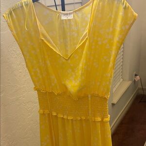 Sienna Sky Yellow 3/4 Dress medium sheer never worn